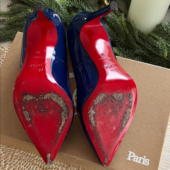 Christian Louboutin Pigalle 100 Navy Heels - Picture 4 of 5